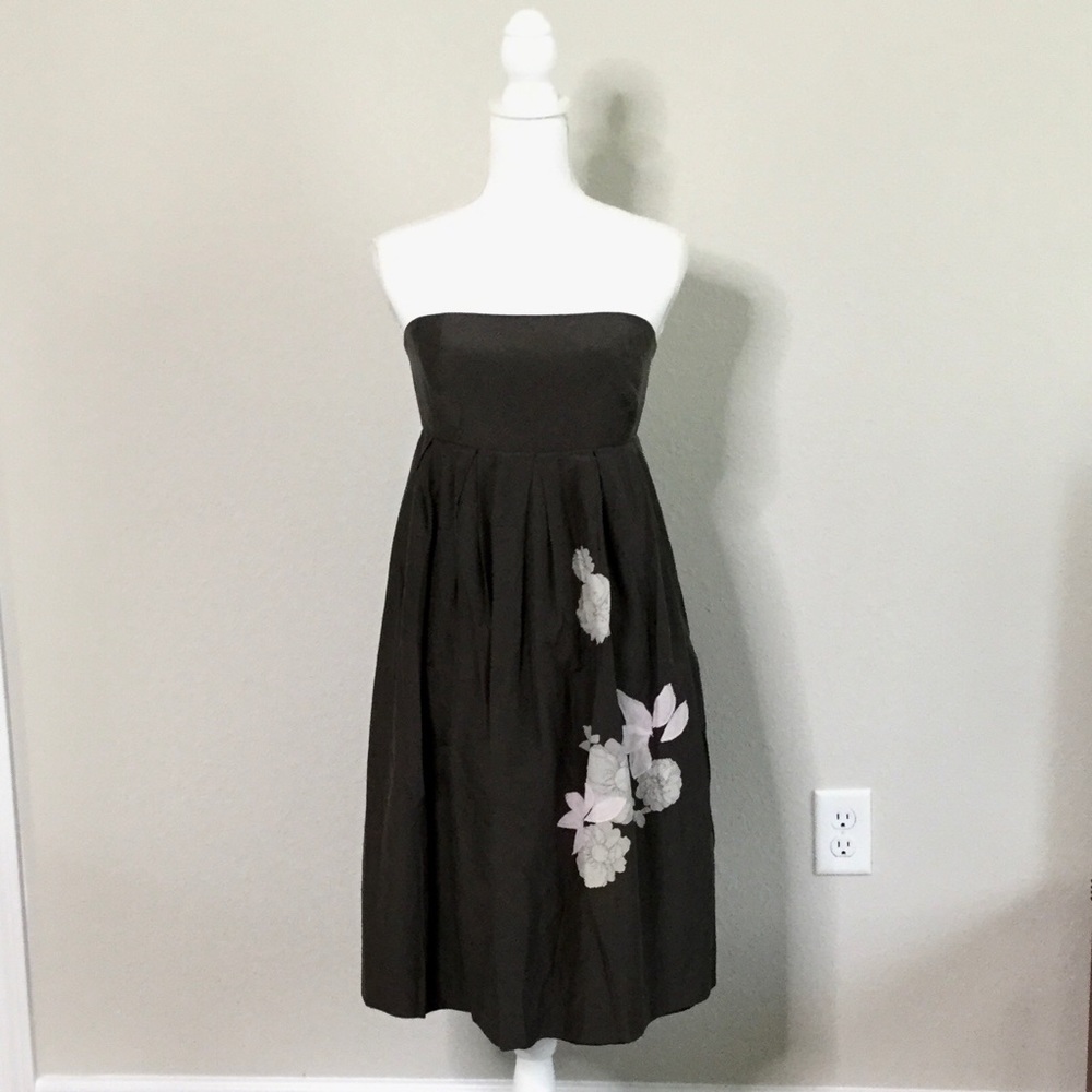 GAP Gray Tube Floral Dress Size 8